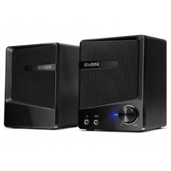 SVEN 248 Black (USB),  2.0 / 2x3W RMS, USB/DC 5V power supply, headphone jack, AUX input, 2.8-